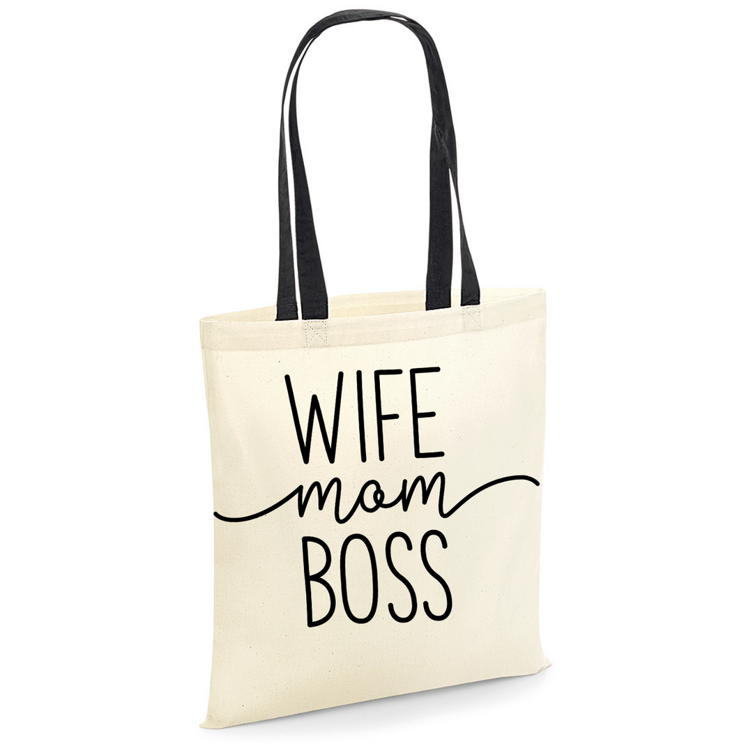 WIFE MOM BOSS Baumwolltasche
