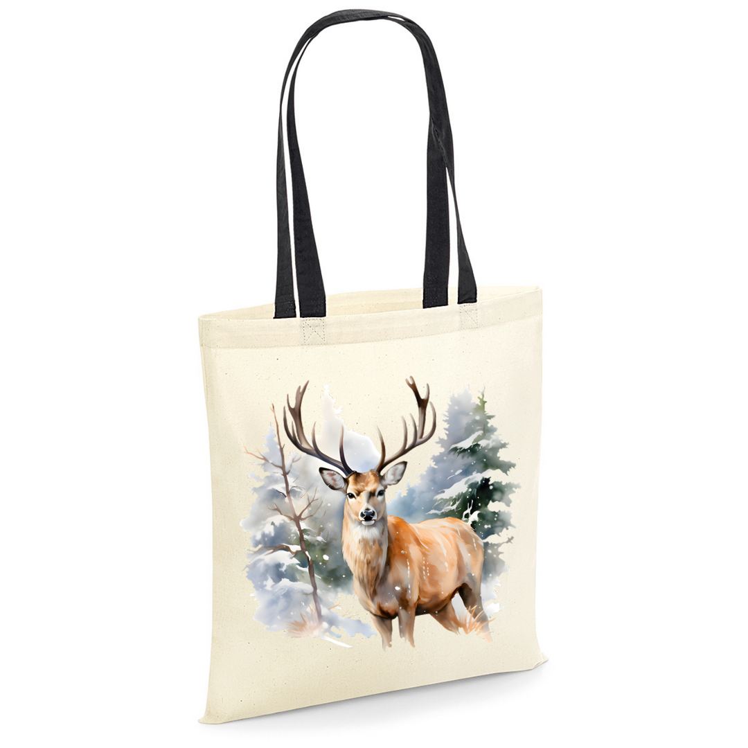 HIRSCH WINTER Baumwolltasche