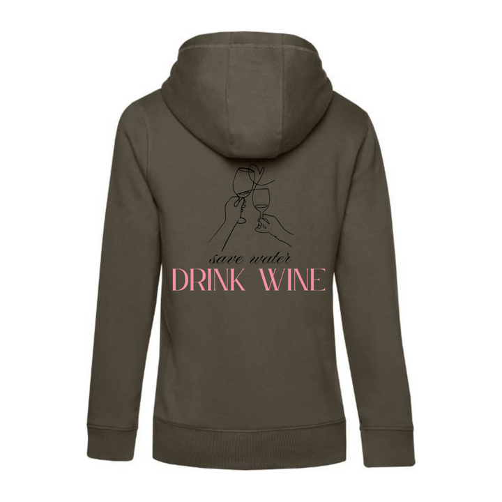 SAVE WATER DRINK WINE Hoodie-Damen