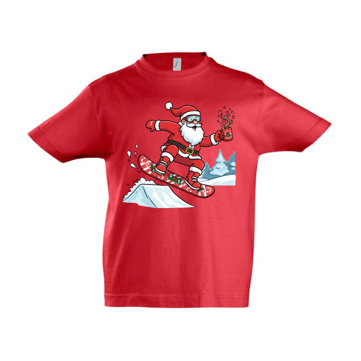 SNOWBOARD SANTA T-Kids
