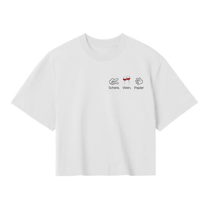 SCHERE WEIN PAPIER Crop Top