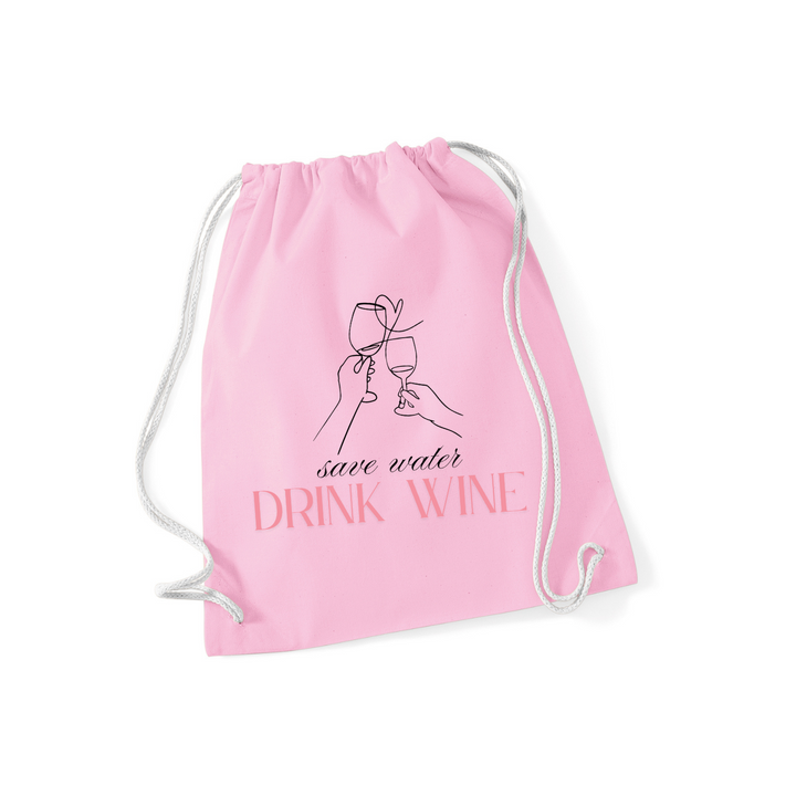 SAVE WATER DRINK WINE Sportbeutel