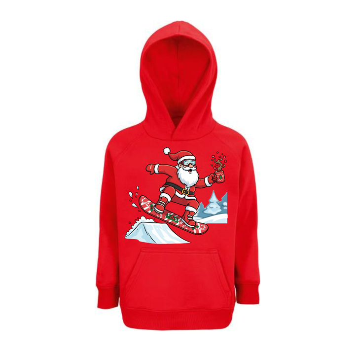 SNOWBOARD SANTA Hoodie-Kids