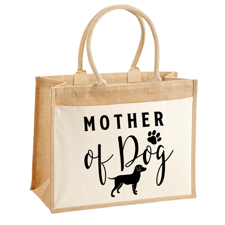 MOTHER OF DOG Jute Shopper