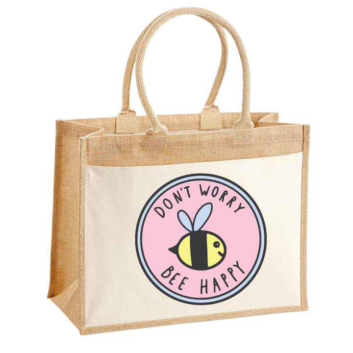 BEE HAPPY Jute Shopper