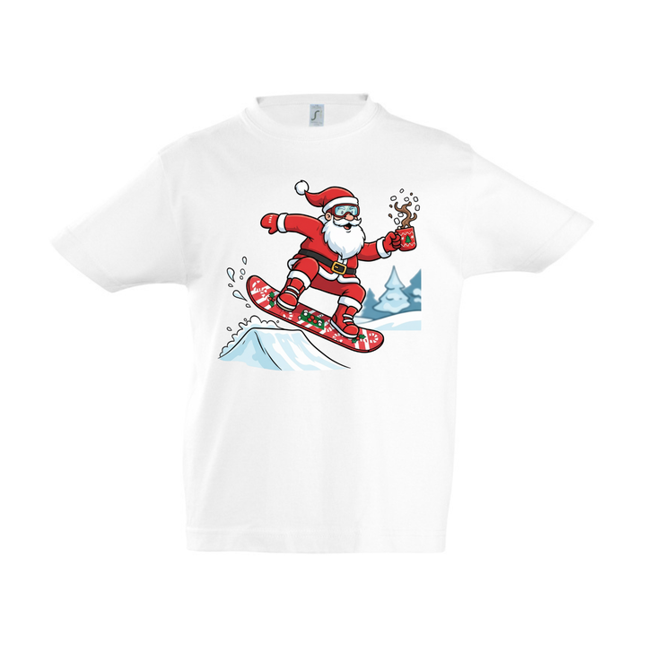 SNOWBOARD SANTA T-Kids