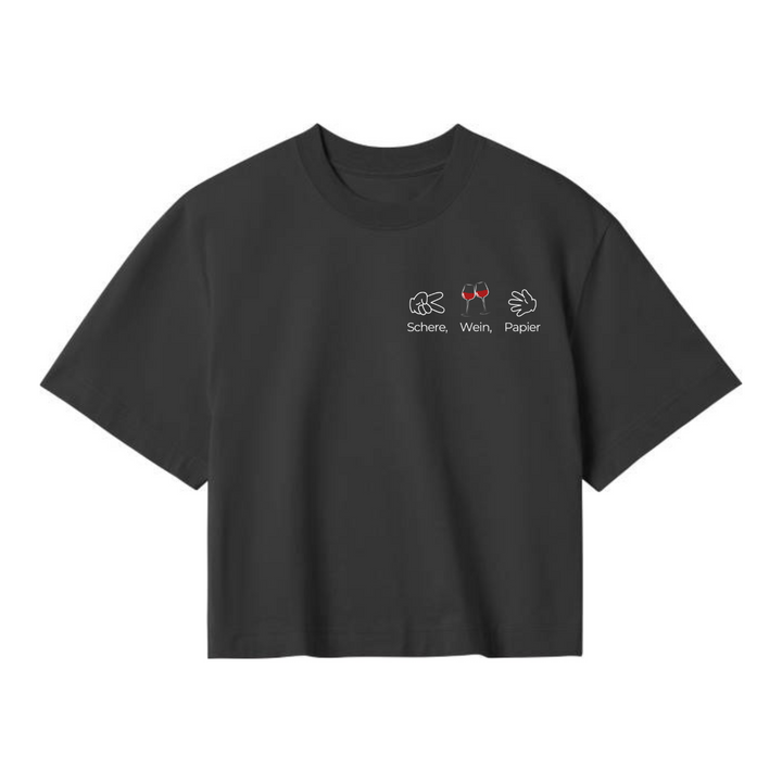 SCHERE WEIN PAPIER Crop Top