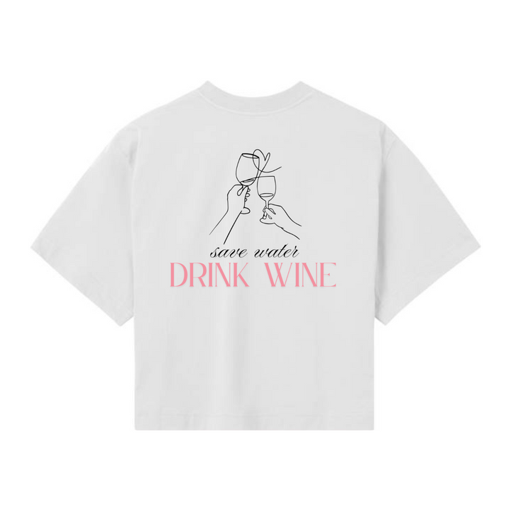 SAVE WATER DRINK WINE Crop Top