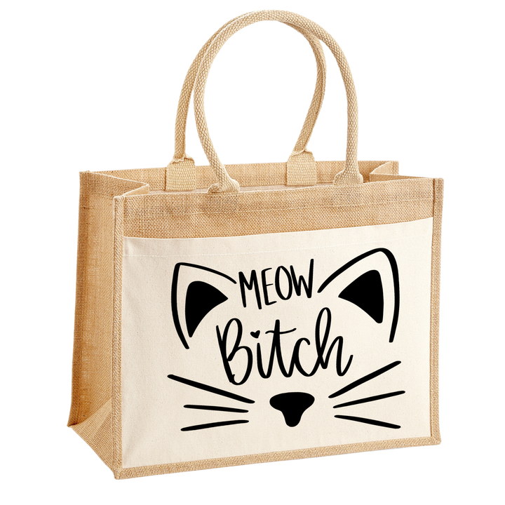 MEOW BITCH Jute Shopper
