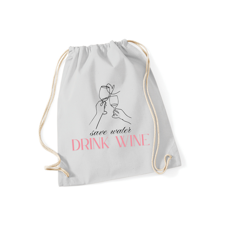 SAVE WATER DRINK WINE Sportbeutel