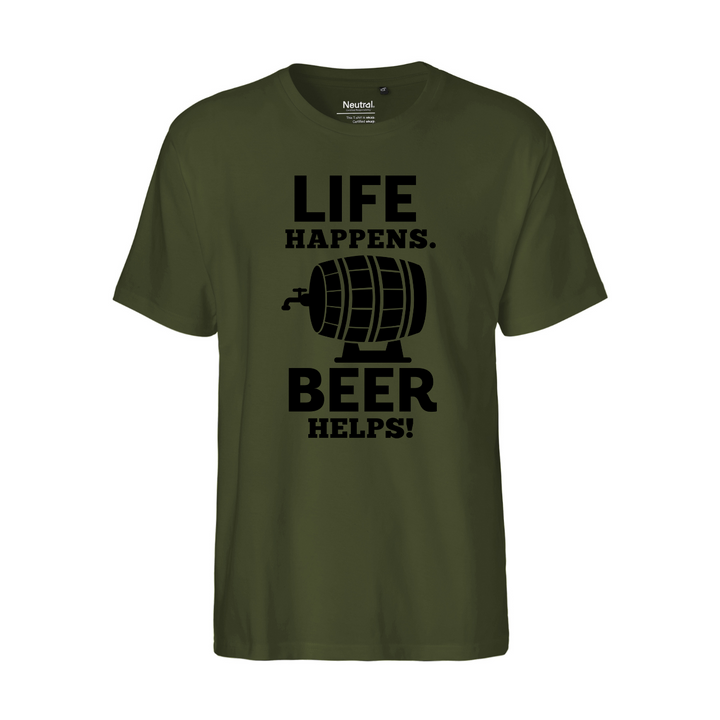 LIFE HAPPENS BEER HELPS T-Herren