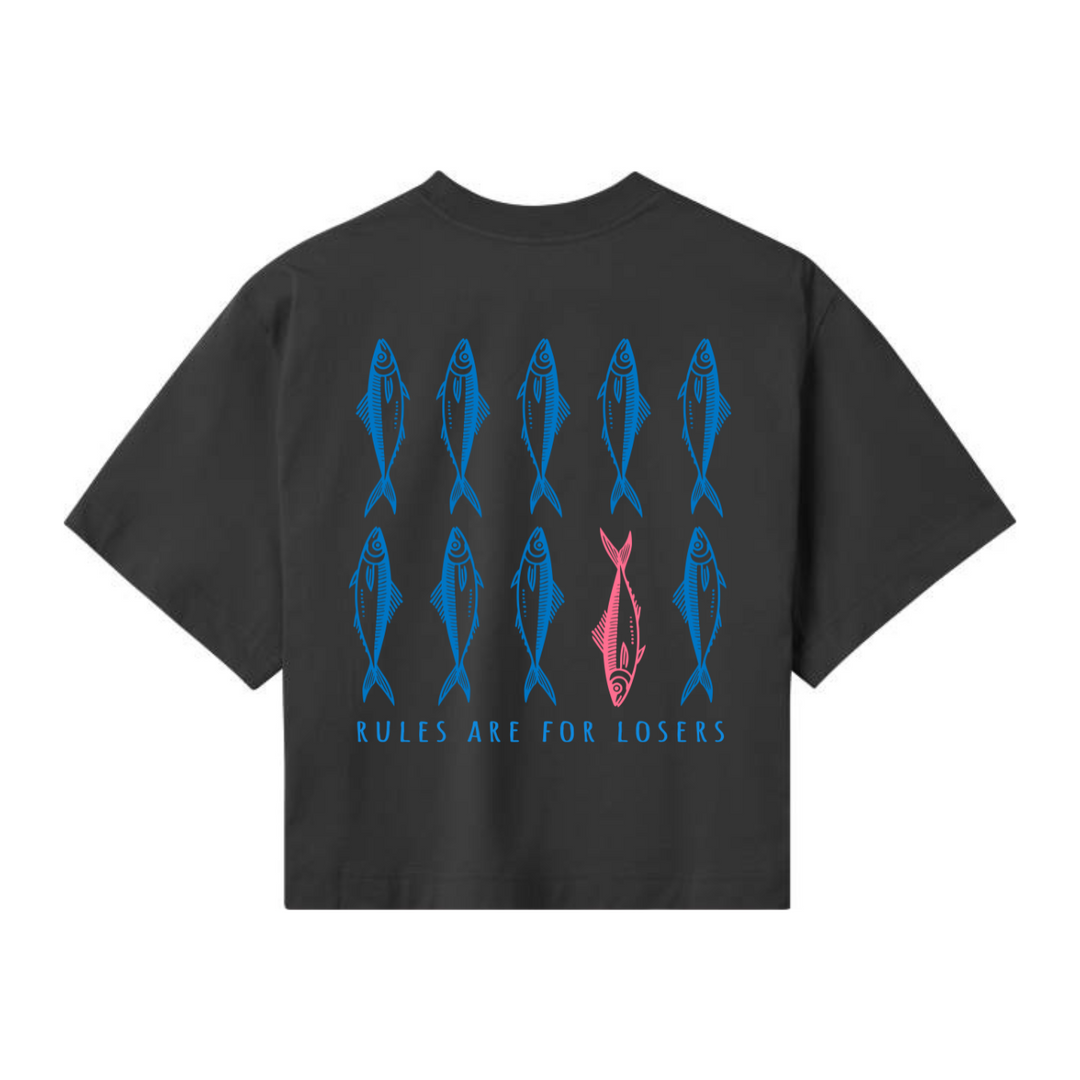 RULES ARE FOR LOOSERS Crop Top