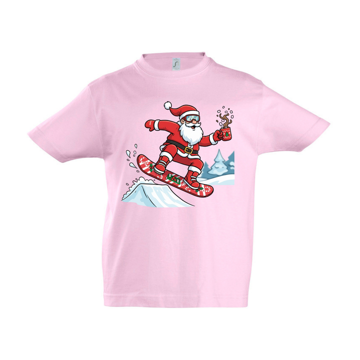 SNOWBOARD SANTA T-Kids