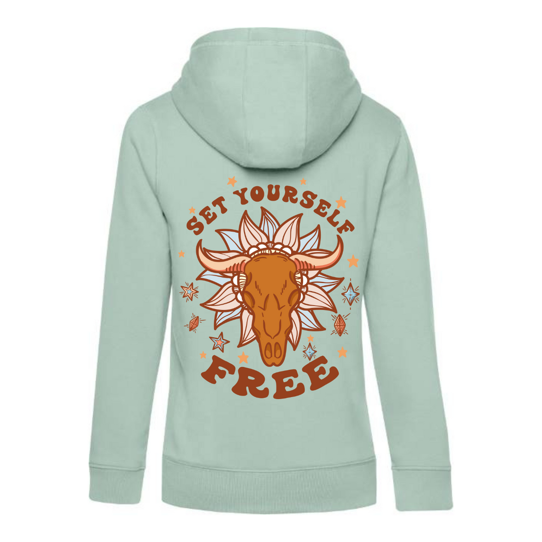 SET YOURSELF FREE Hoodie-Damen