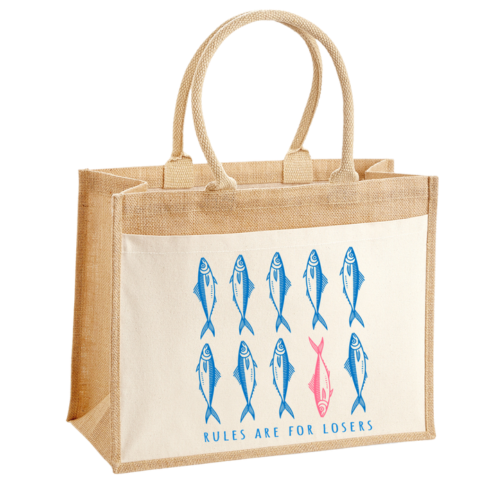 RULES ARE FOR LOOSERS Jute Shopper