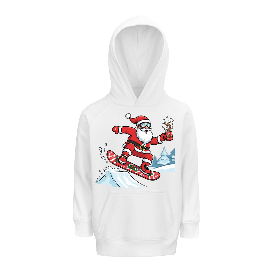 SNOWBOARD SANTA Hoodie-Kids