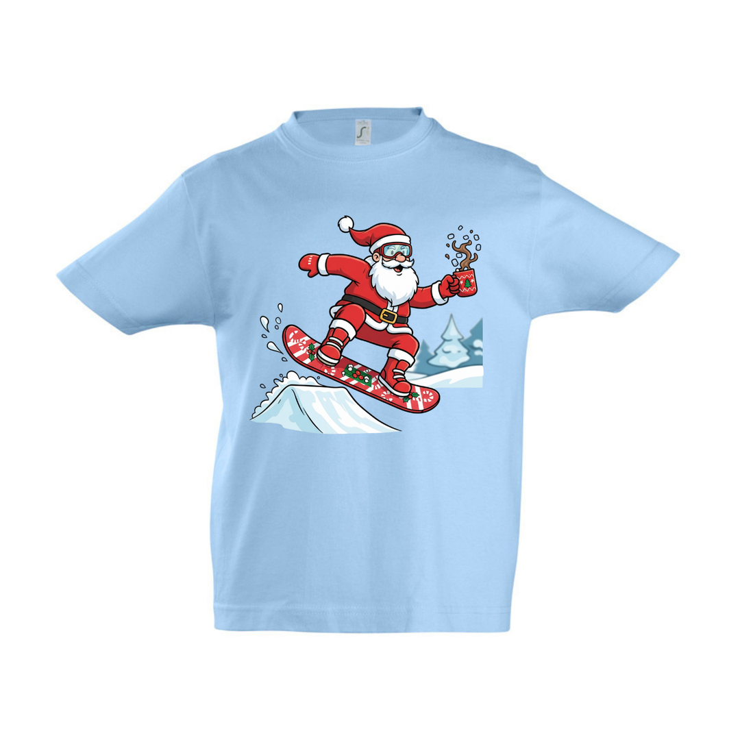 SNOWBOARD SANTA T-Kids