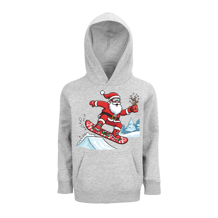 SNOWBOARD SANTA Hoodie-Kids