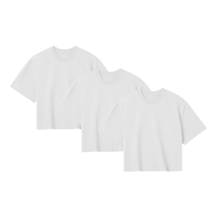 3er-PACK BLANK Crop Top